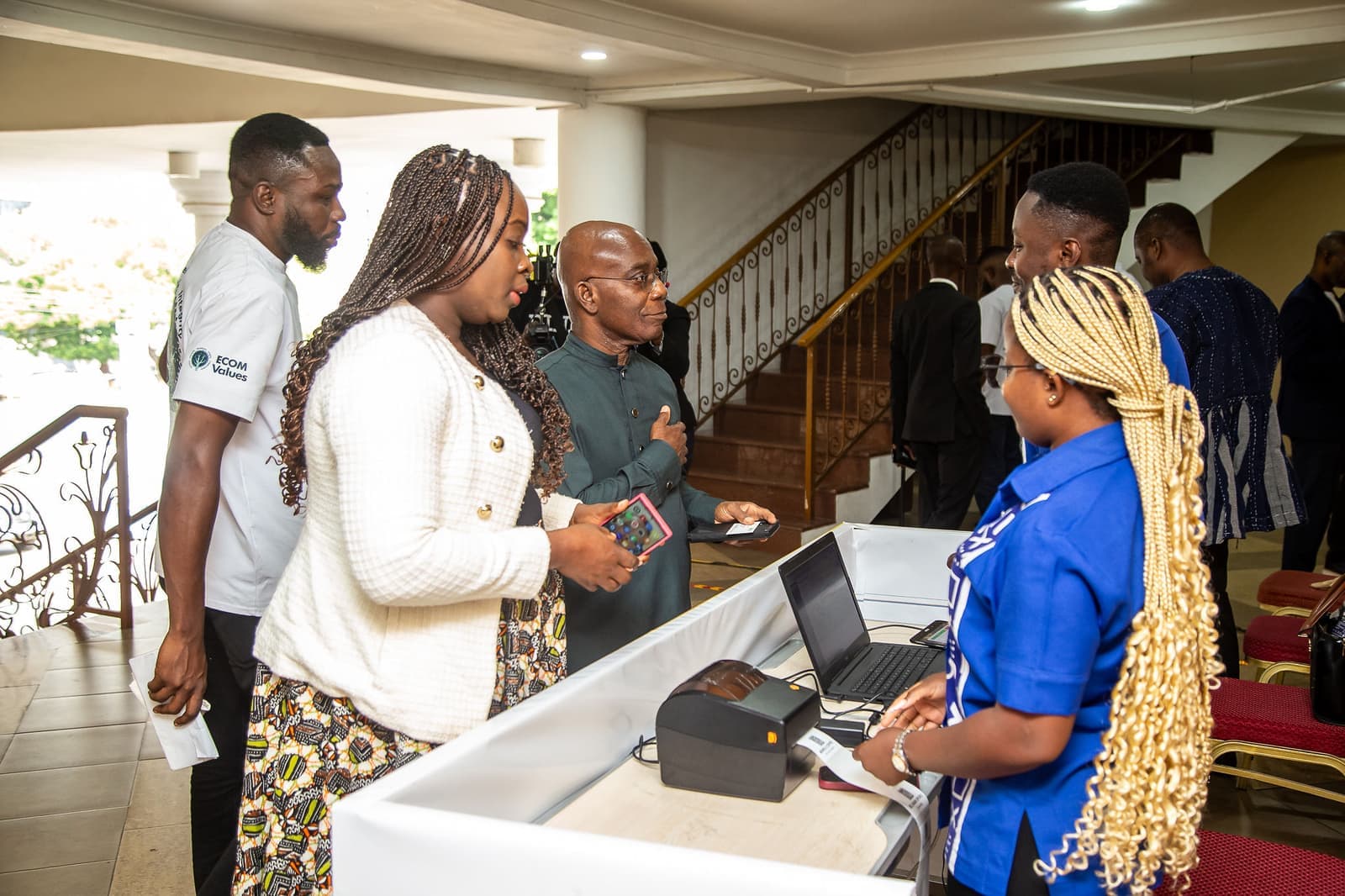 Guests register on arrival