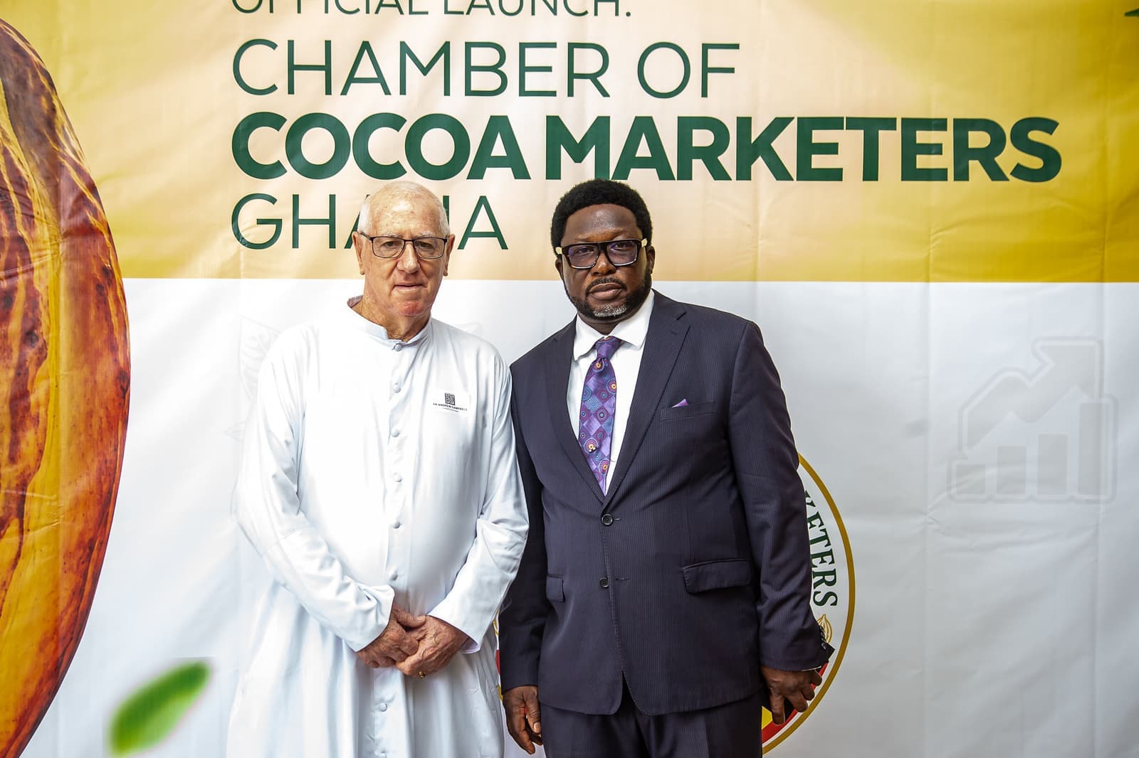 The Chief Executive Officer of the Chamber with a guest at the launch
