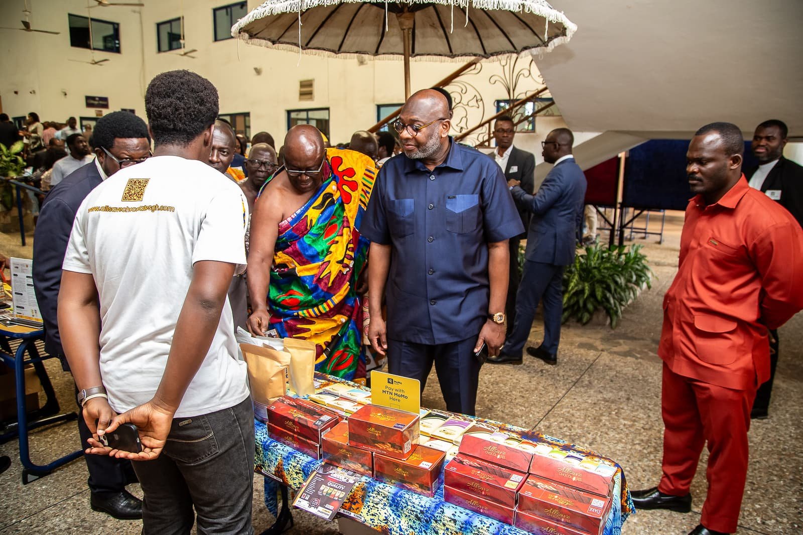 Ghanaian cocoa products on display at the launch
exhibition